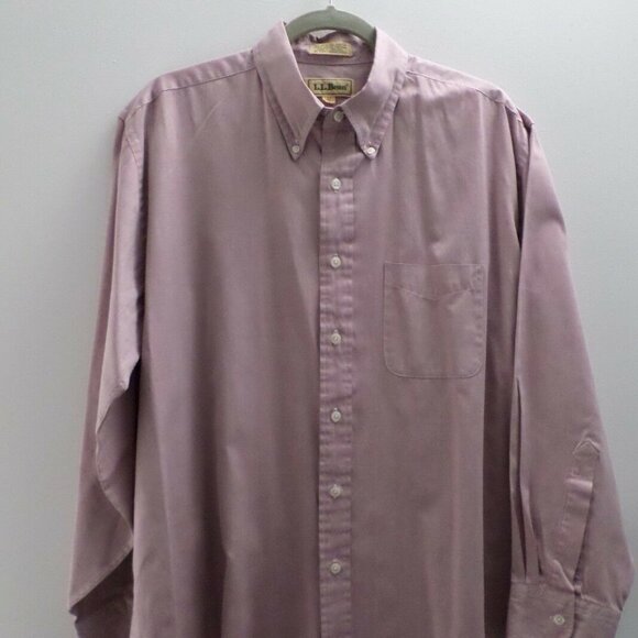 L.L.Bean Purple Long Sleeve Button Front Shirt - Picture 2 of 7